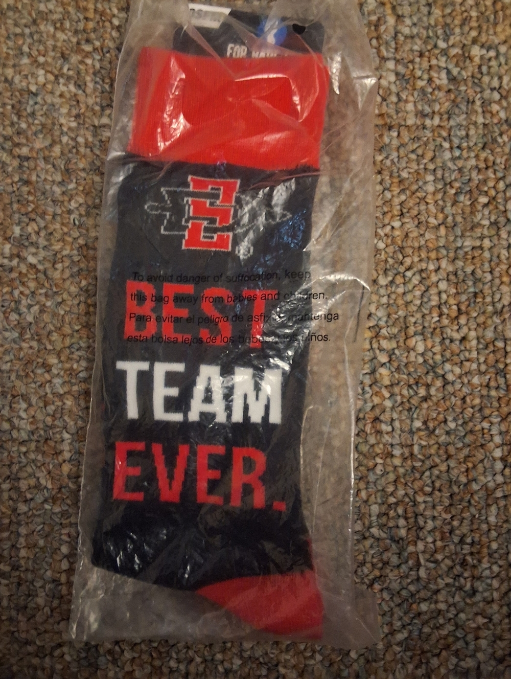 San Diego State Aztecs SDSU Socks For Bare Feet - Best Team Ever - NIP